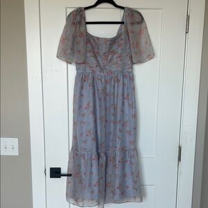 Abercrombie & Fitch purple/blue Floral Midi Dress